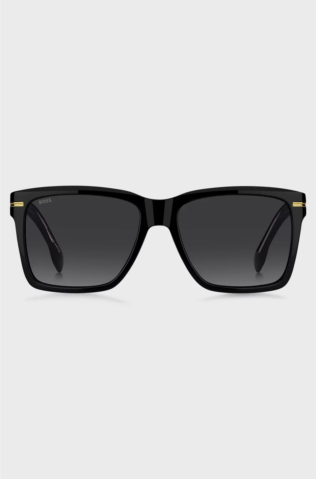 BLACK-ACETATE SUNGLASSES WITH GOLD-TONE TRIMS