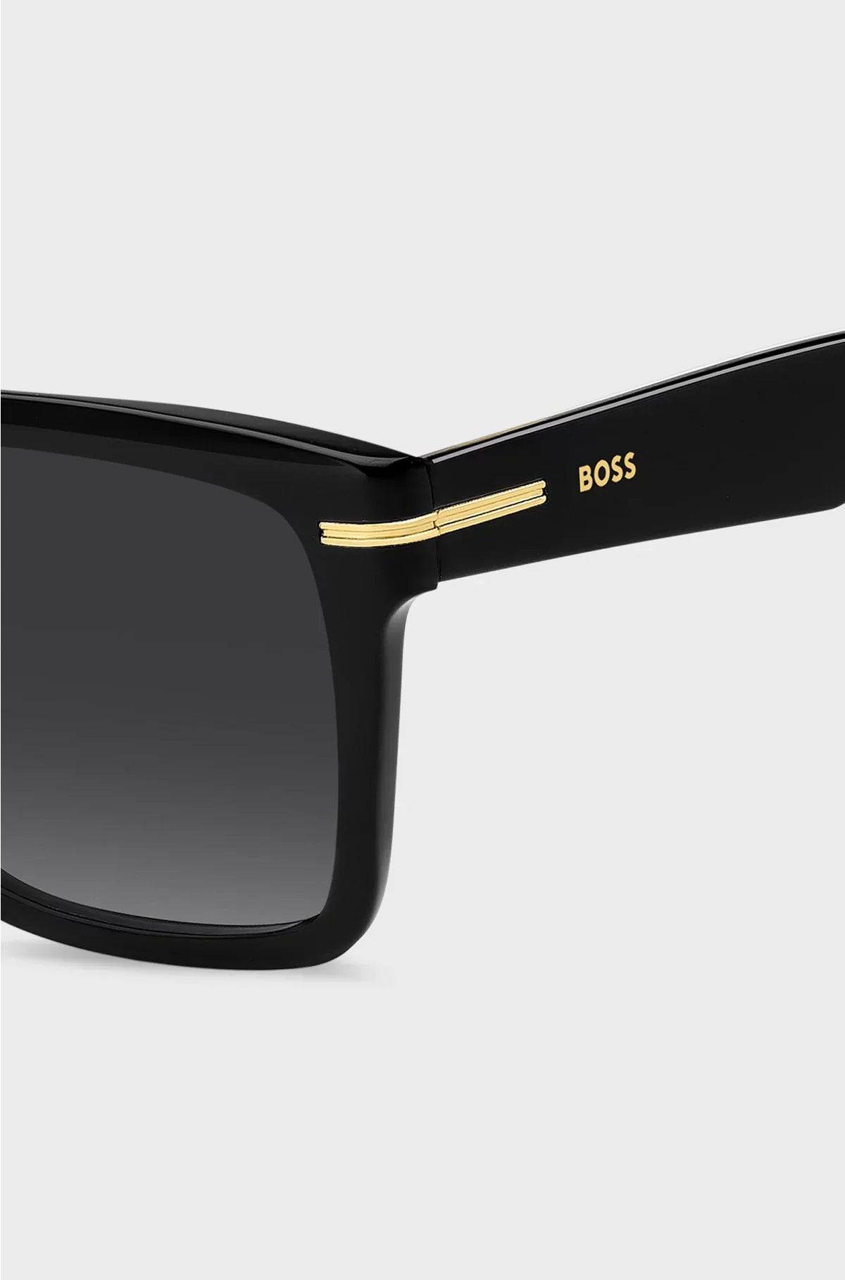 BLACK-ACETATE SUNGLASSES WITH GOLD-TONE TRIMS