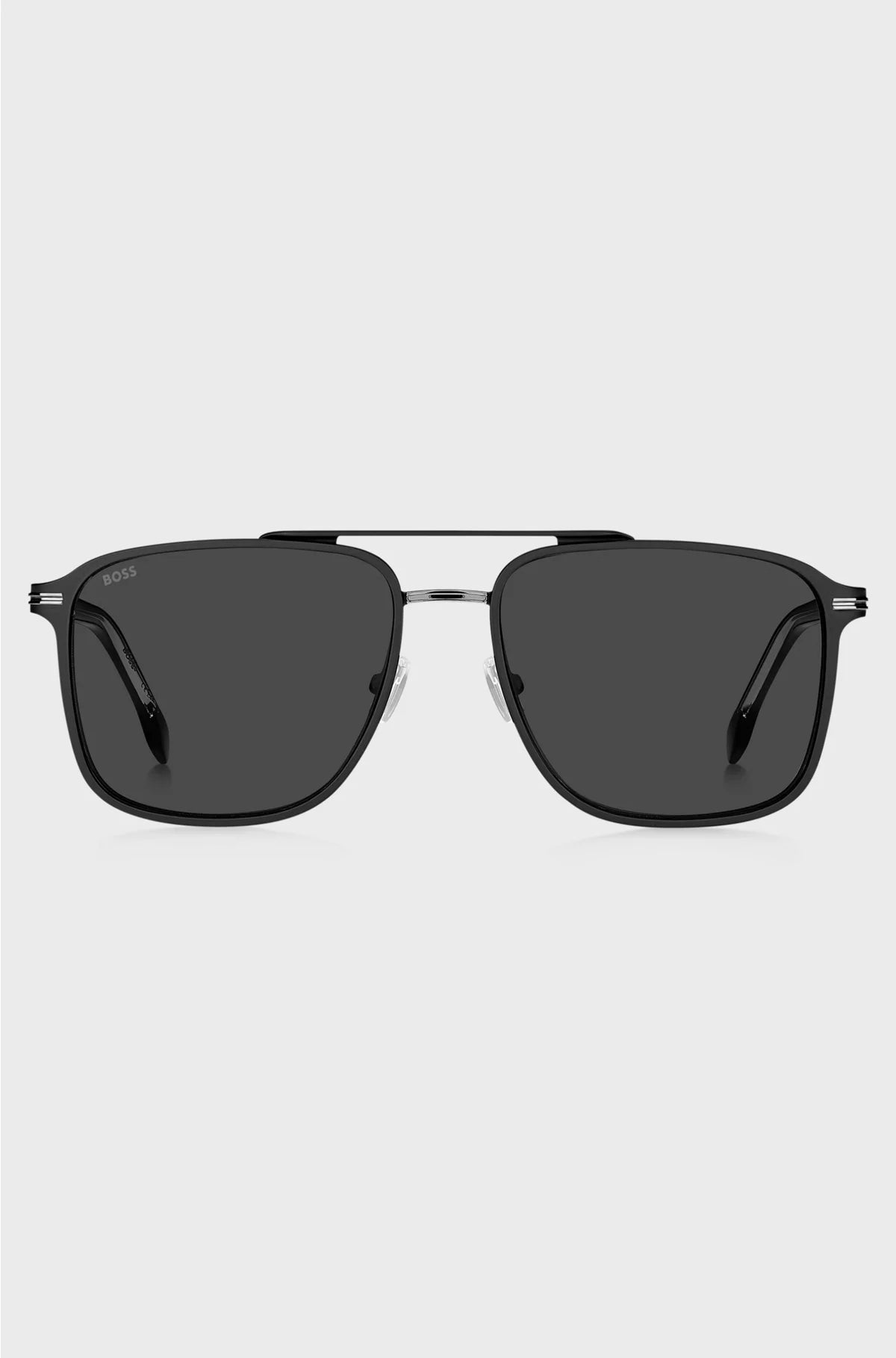 BLACK-STEEL SUNGLASSES WITH ACETATE TEMPLES