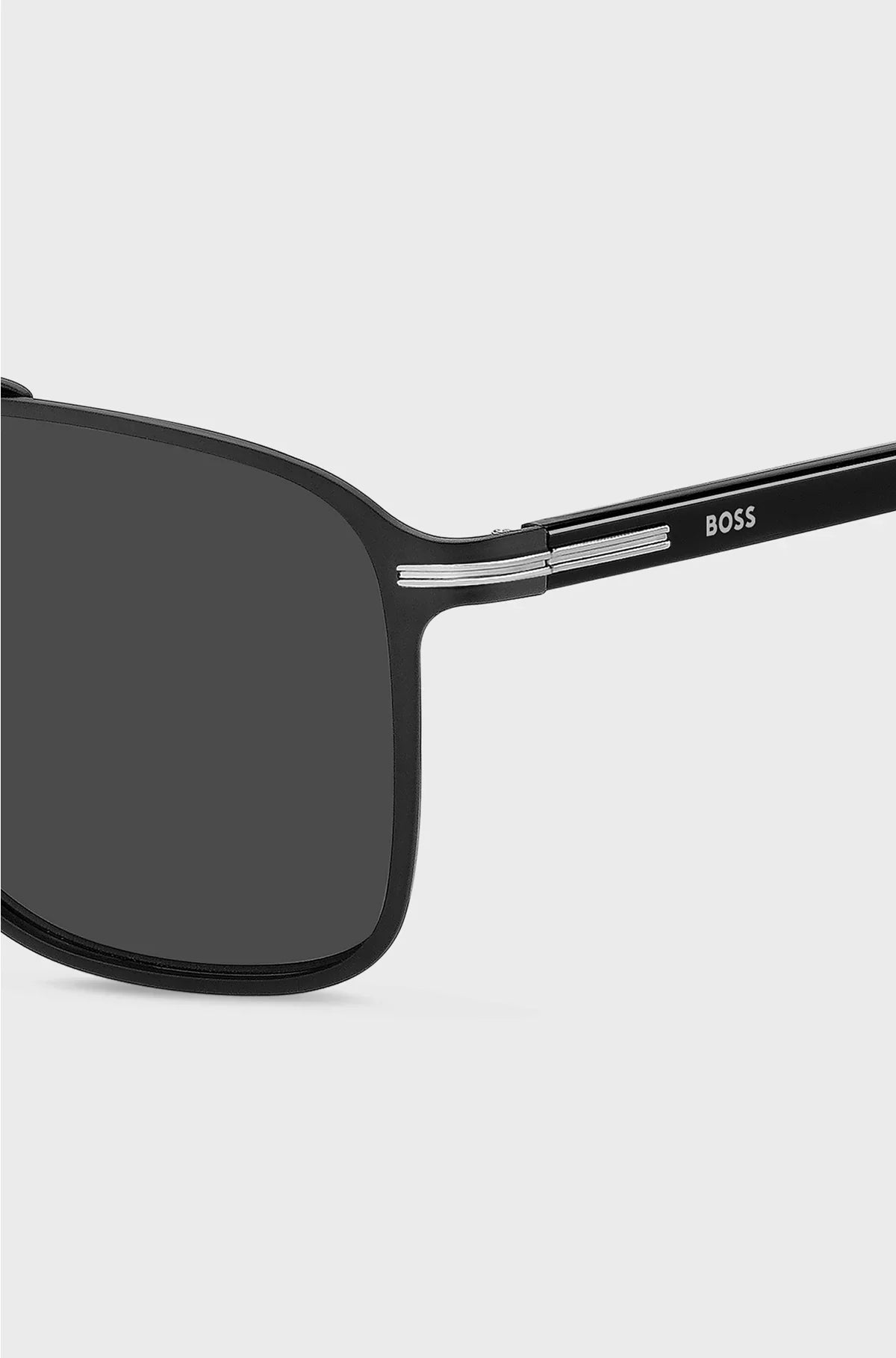 BLACK-STEEL SUNGLASSES WITH ACETATE TEMPLES