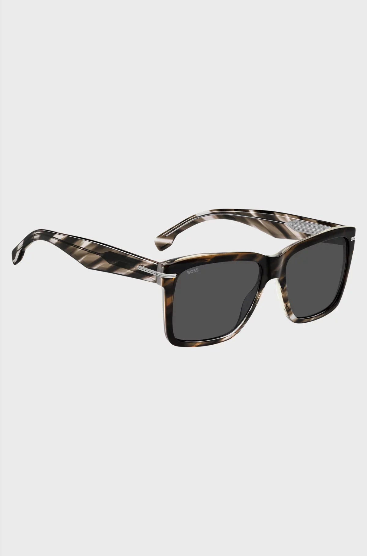 PATTERNED-ACETATE SUNGLASSES WITH SILVER-TONE TRIMS