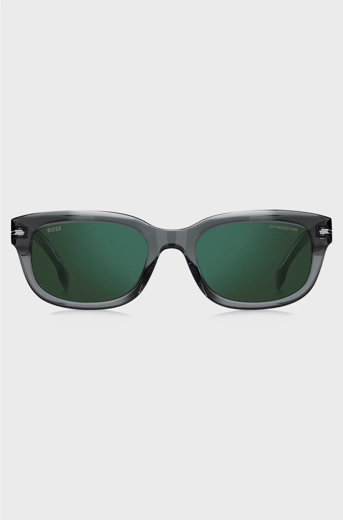 GREY-ACETATE SUNGLASSES WITH GREEN LENSES
