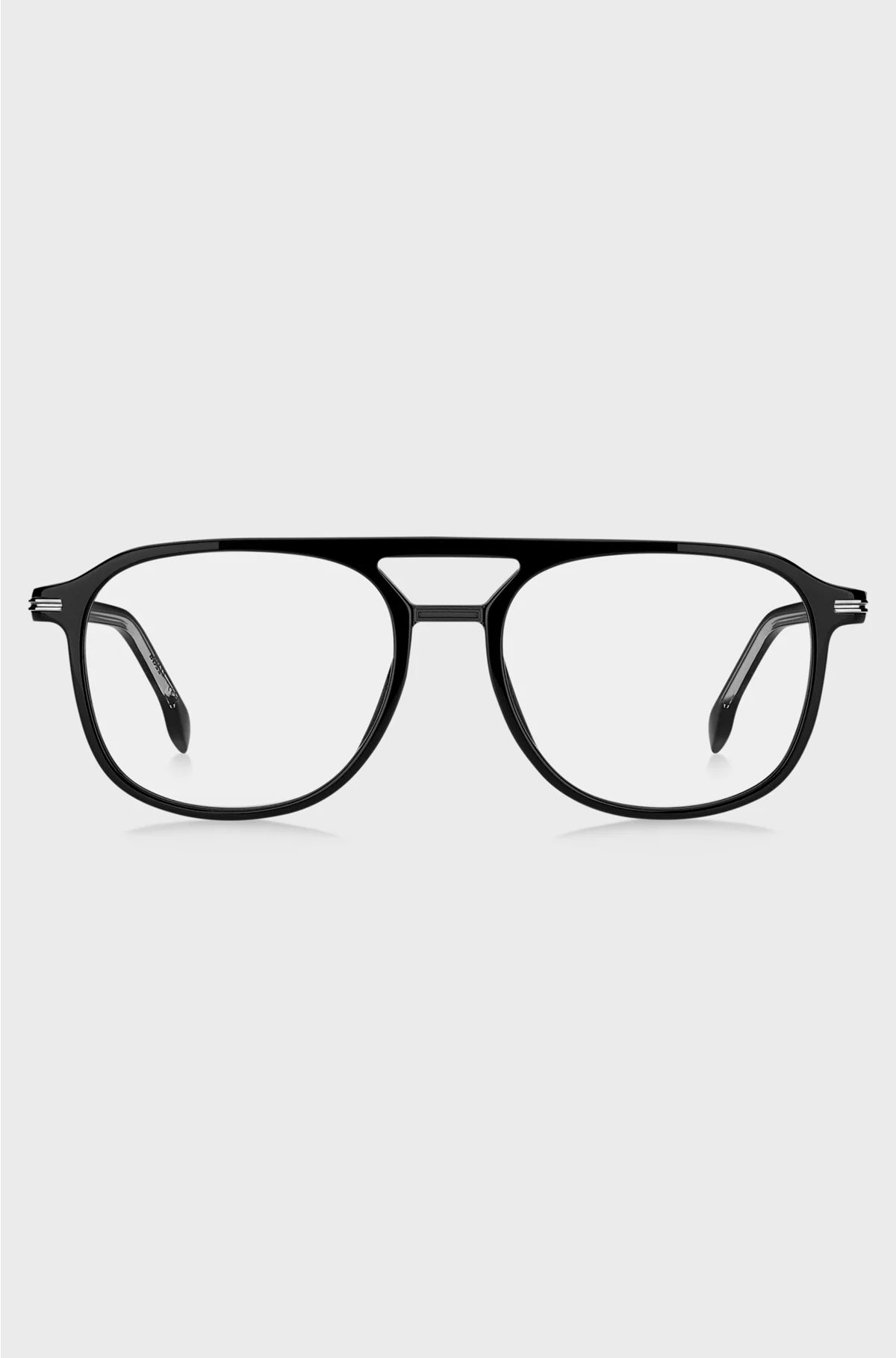 BLACK-ACETATE OPTICAL FRAMES WITH SILVER-TONE TRIMS