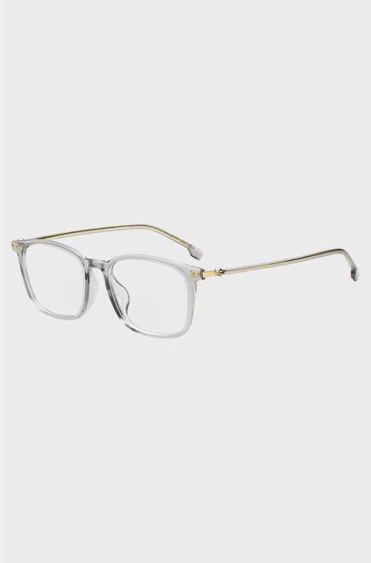 OPTICAL FRAMES IN TRANSPARENT ACETATE AND GOLD-TONE STEEL