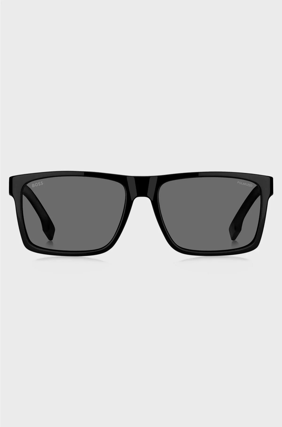 ENGRAVED-LOGO SUNGLASSES IN BLACK ACETATE