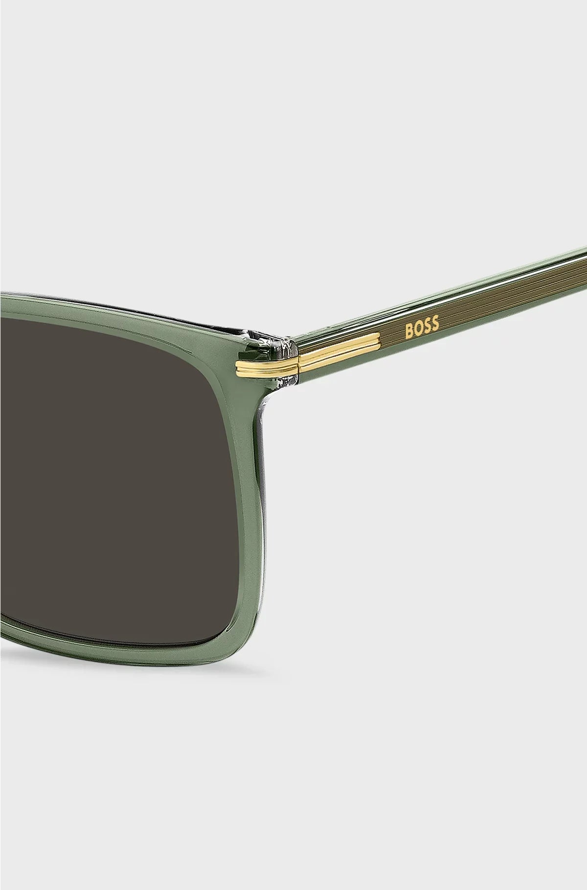 GREEN-ACETATE SUNGLASSES WITH GOLD-TONE TRIMS