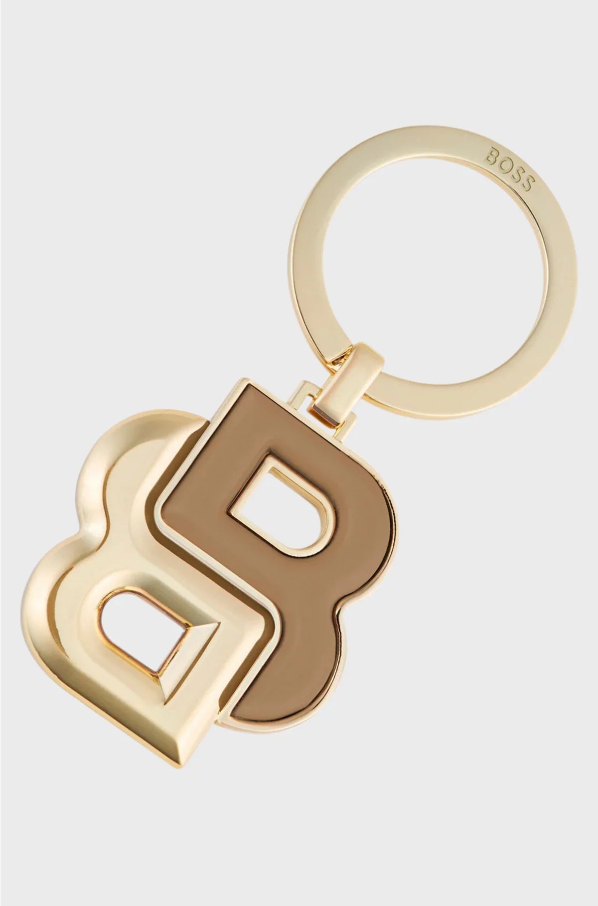 KEY RING WITH CAMEL AND GOLD-TONE DOUBLE B MONOGRAM
