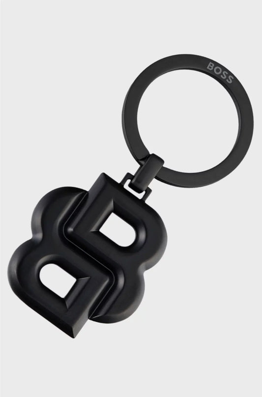 KEY RING WITH MATTE-BLACK DOUBLE B MONOGRAM