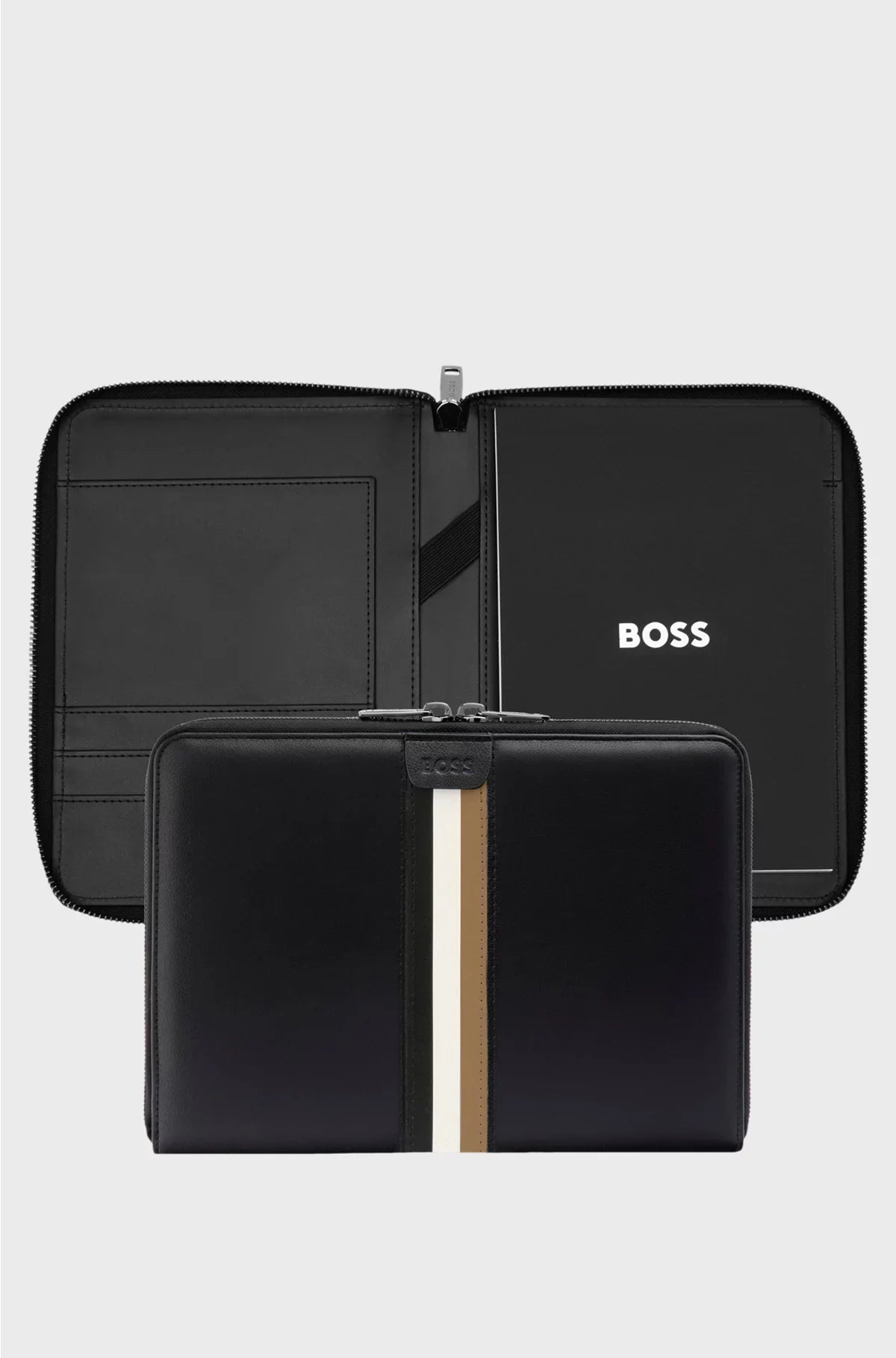 A5 CONFERENCE FOLDER IN FAUX LEATHER WITH SIGNATURE STRIPE