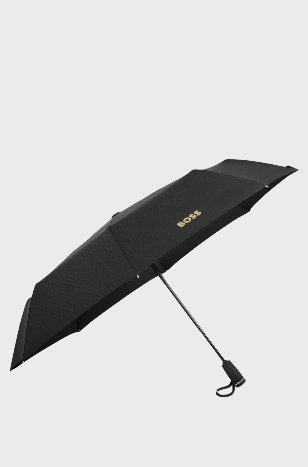 MONOGRAM-CANOPY POCKET UMBRELLA IN BLACK AND GOLD