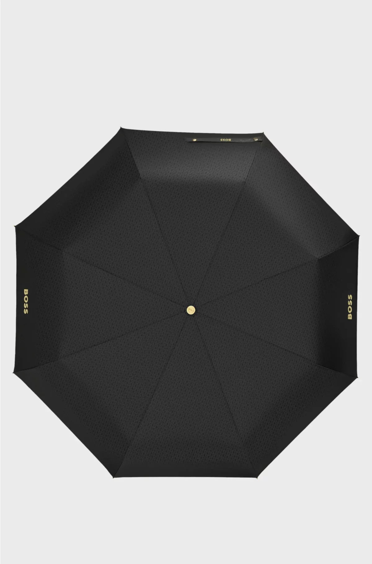 MONOGRAM-CANOPY POCKET UMBRELLA IN BLACK AND GOLD