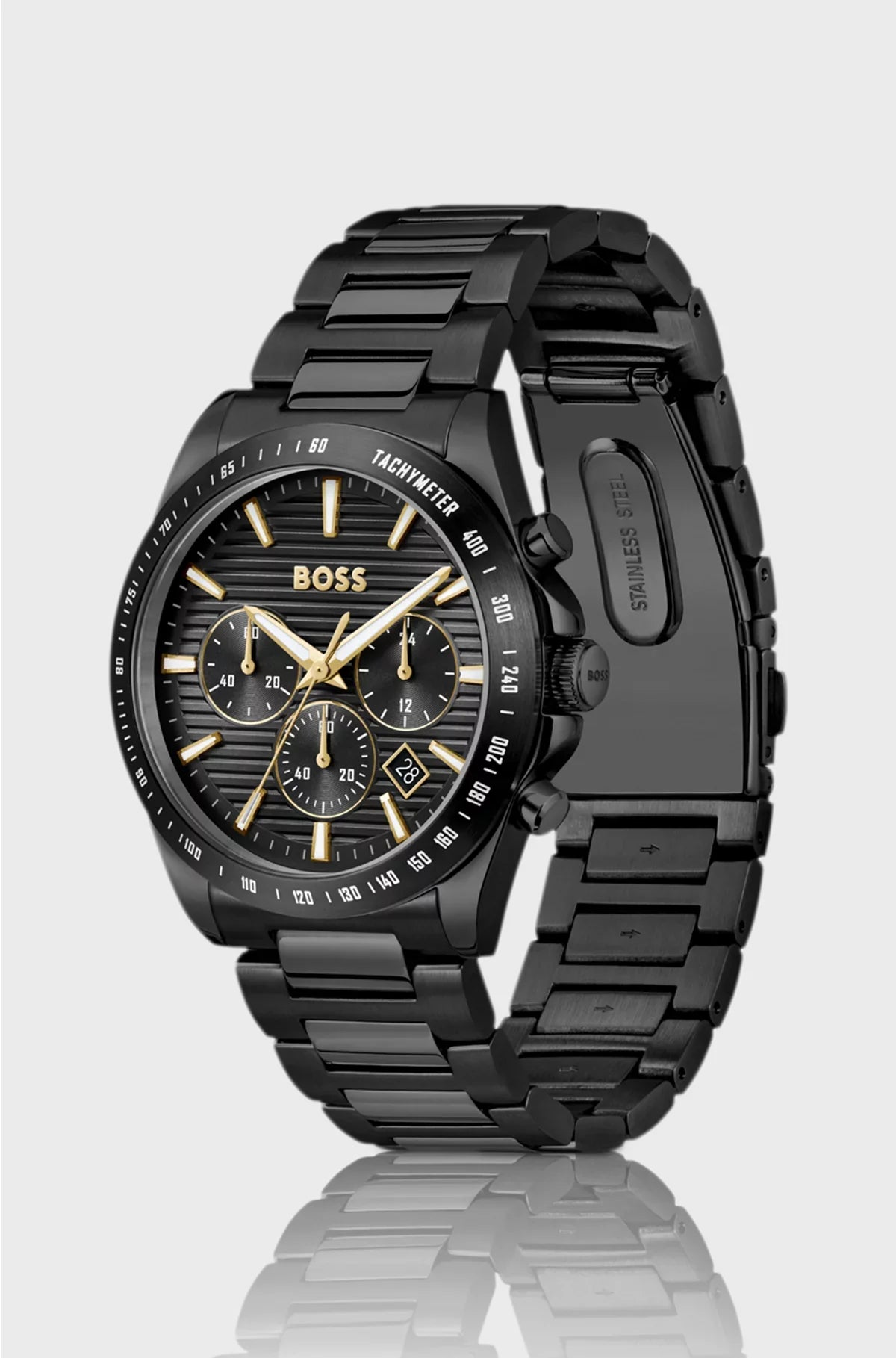 OROLOGIO STRIKE PLACCATO NERO CON BRACCIALE H-LINK TONALE