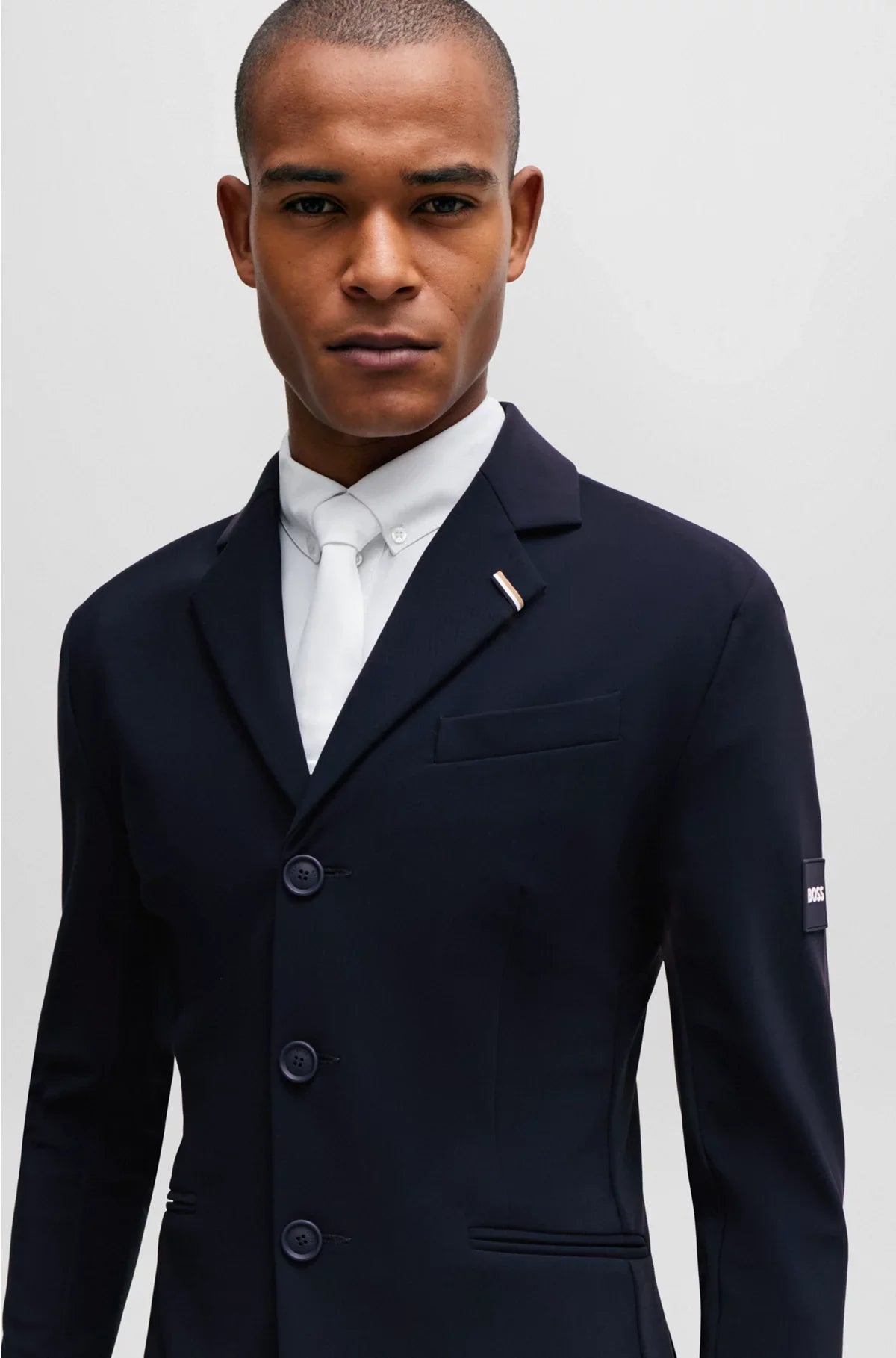 EQUESTRIAN SHOW JACKET WITH LOGO PATCH AND SIGNATURE STRIPE