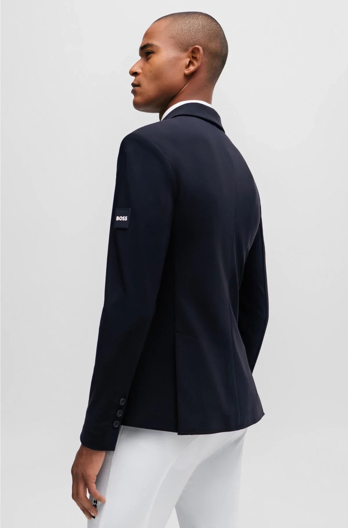 EQUESTRIAN SHOW JACKET WITH LOGO PATCH AND SIGNATURE STRIPE