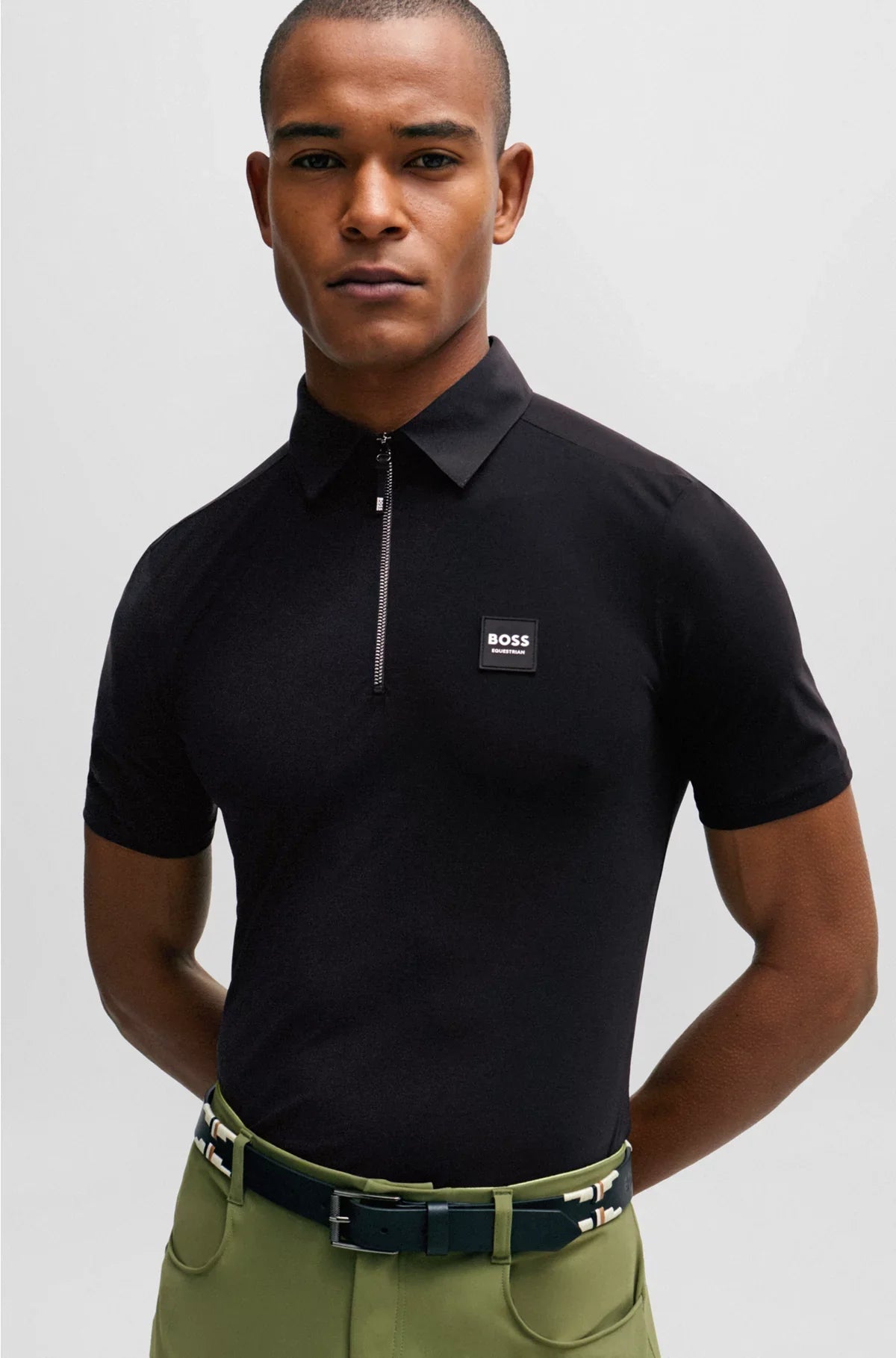 EQUESTRIAN TRAINING SHIRT WITH SIGNATURE LOGO PATCH