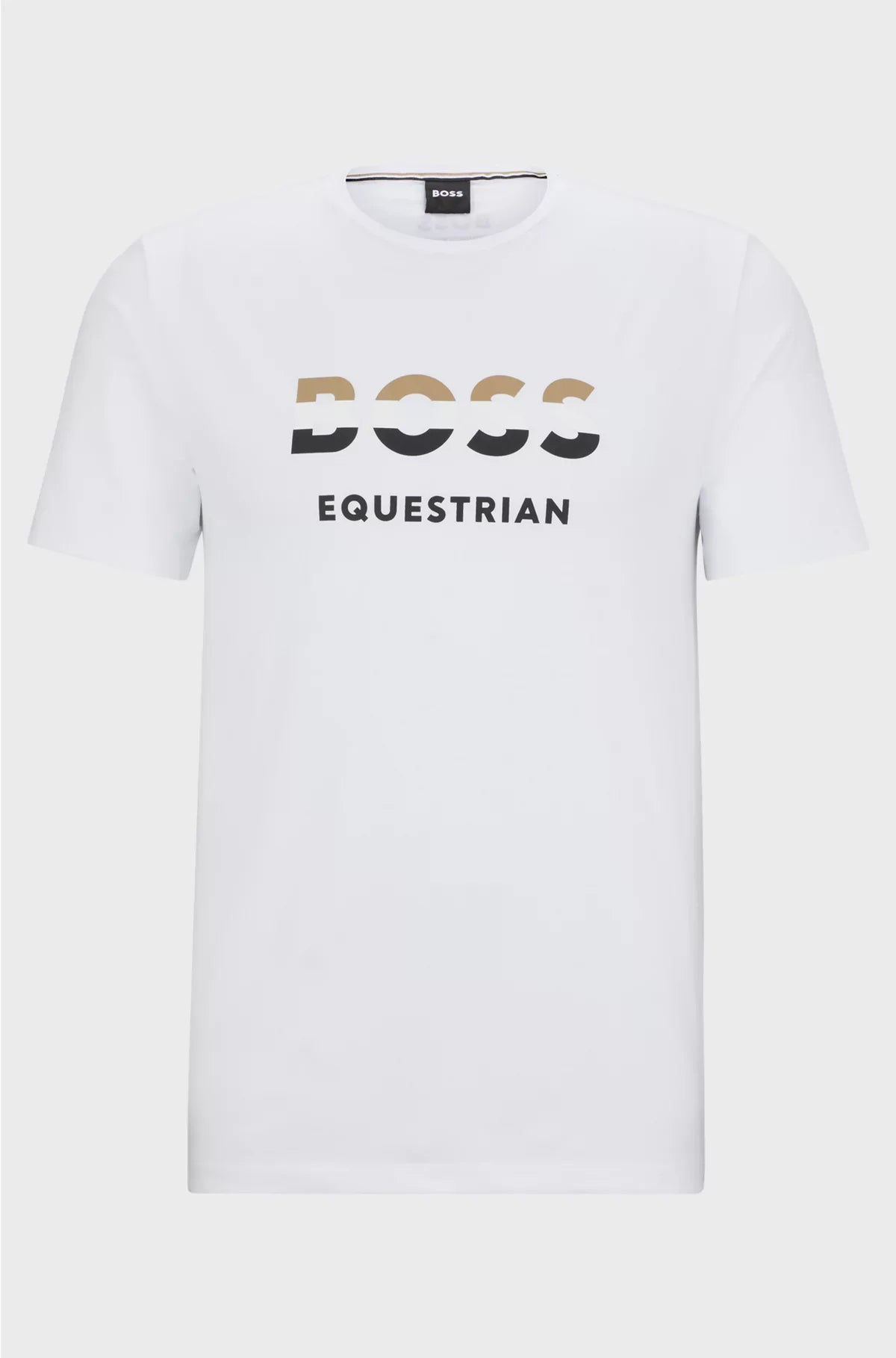 EQUESTRIAN SHORT-SLEEVED STRETCH-COTTON T-SHIRT WITH LOGO