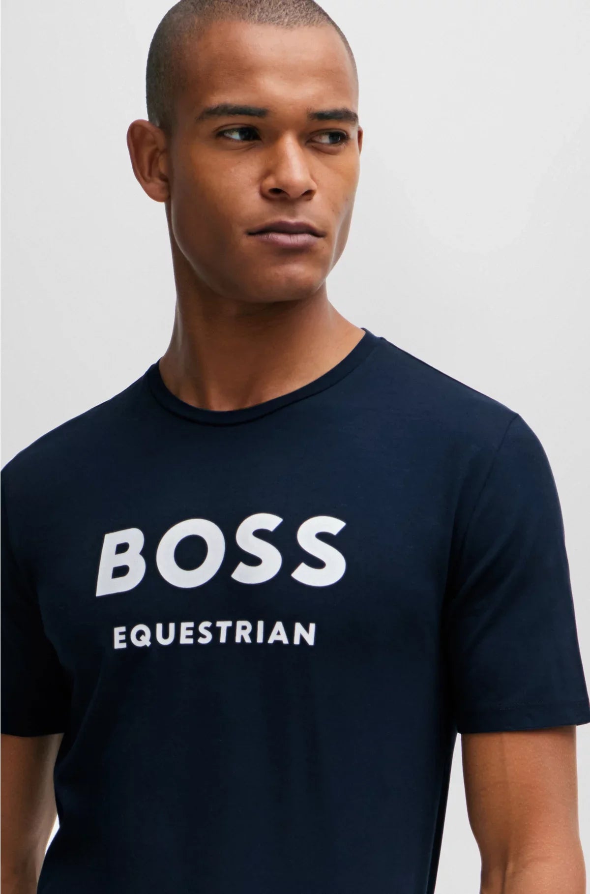 EQUESTRIAN SHORT-SLEEVED STRETCH-COTTON T-SHIRT WITH LOGO