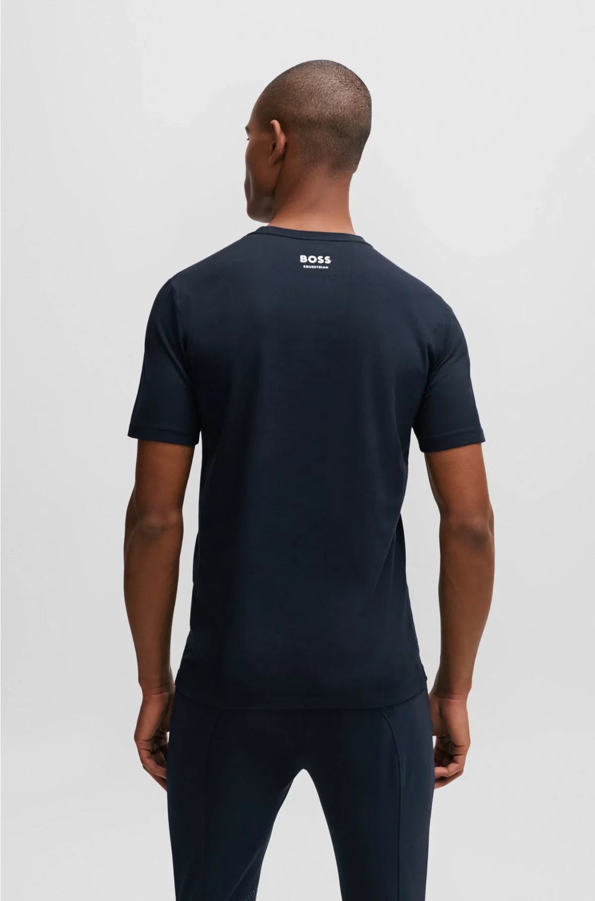 EQUESTRIAN SHORT-SLEEVED STRETCH-COTTON T-SHIRT WITH LOGO