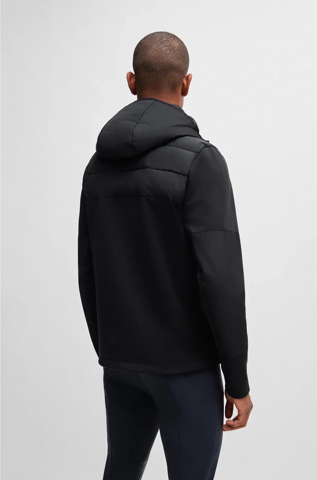 EQUESTRIAN HYBRID PUFFER JACKET WITH LOGO PATCH