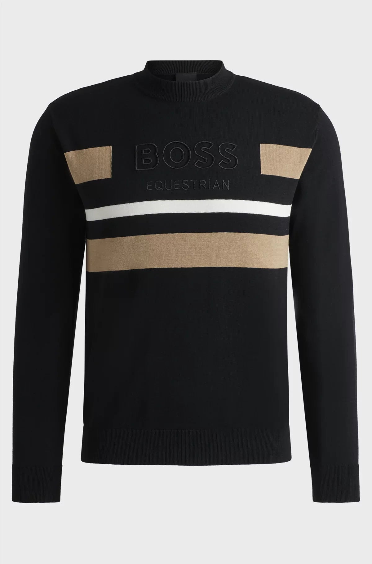 MAGLIONE IN COTONE DA EQUITAZIONE A RIGHE A CONTRASTO