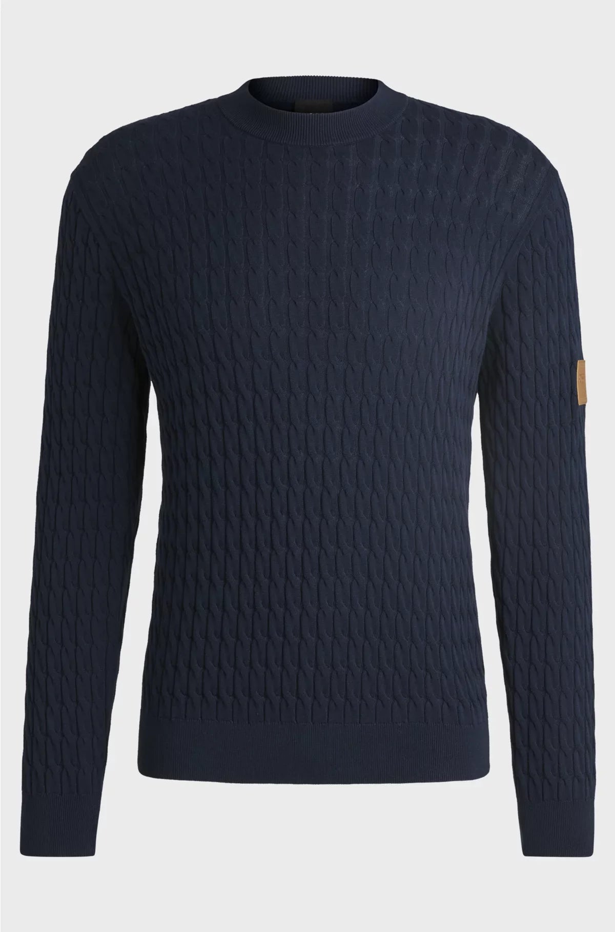 MAGLIONE EQUESTRE IN COTONE CON LAVORAZIONE A TRECCE