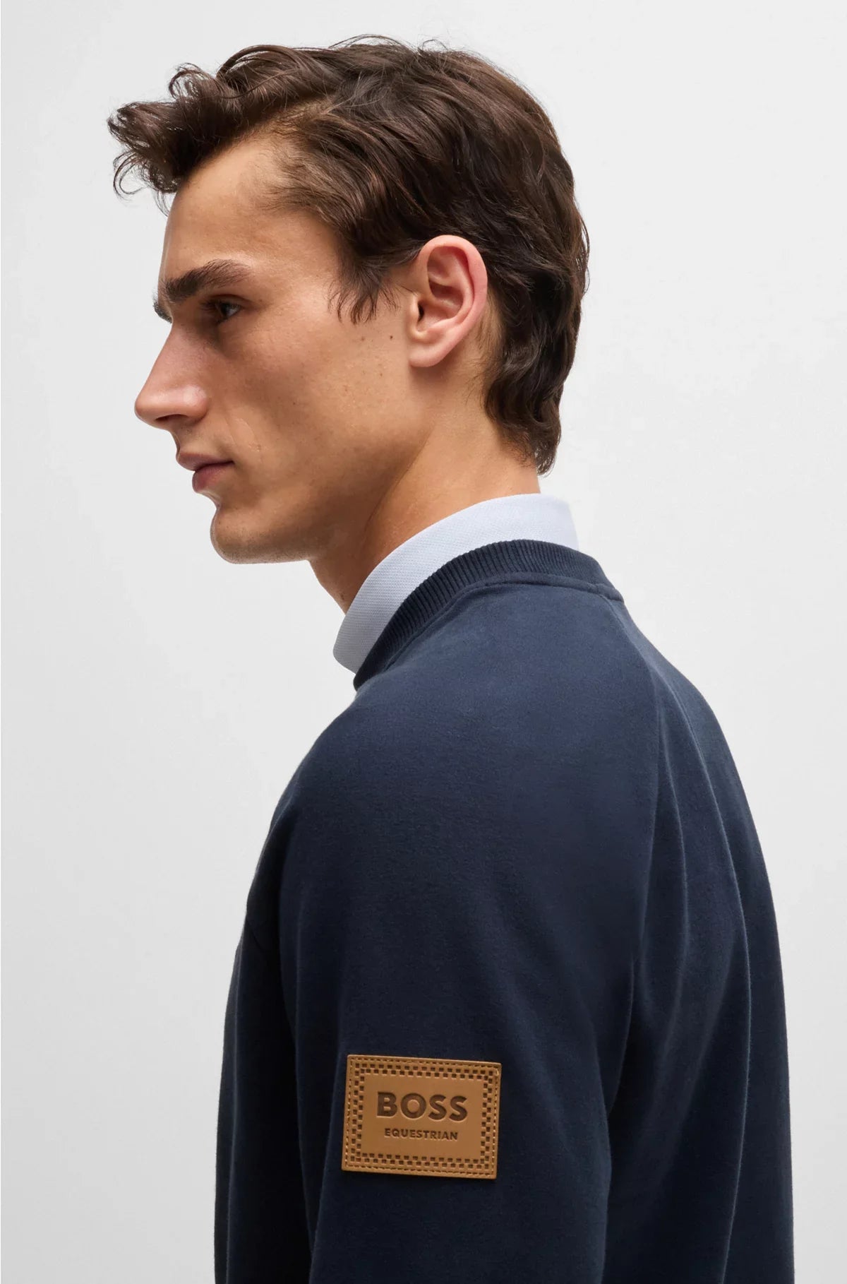 EQUESTRIAN SWEATER IN ITALIAN STRETCH COTTON