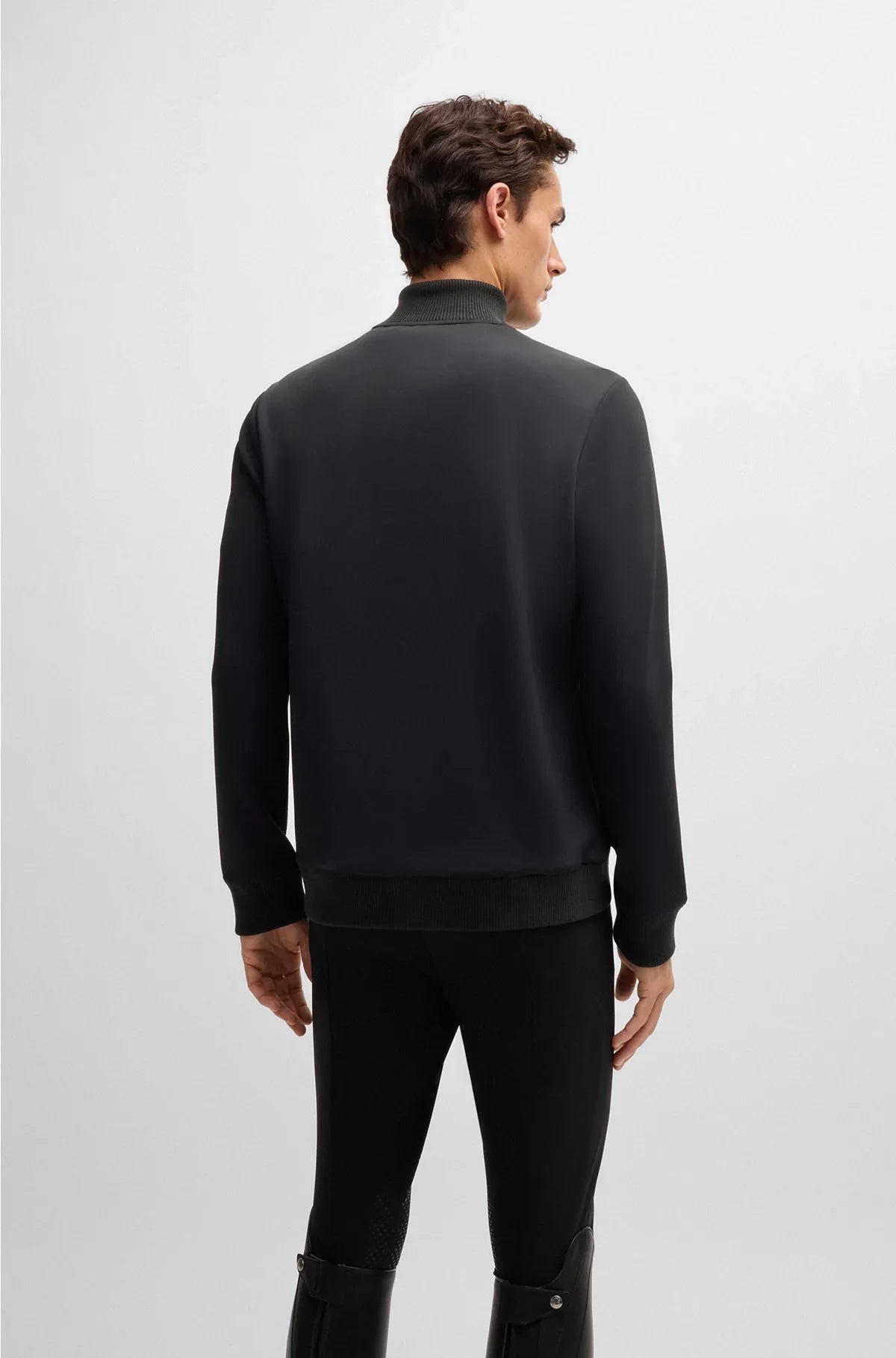 CARDIGAN EQUESTRE CON TASCA SUL PETTO CON CERNIERA