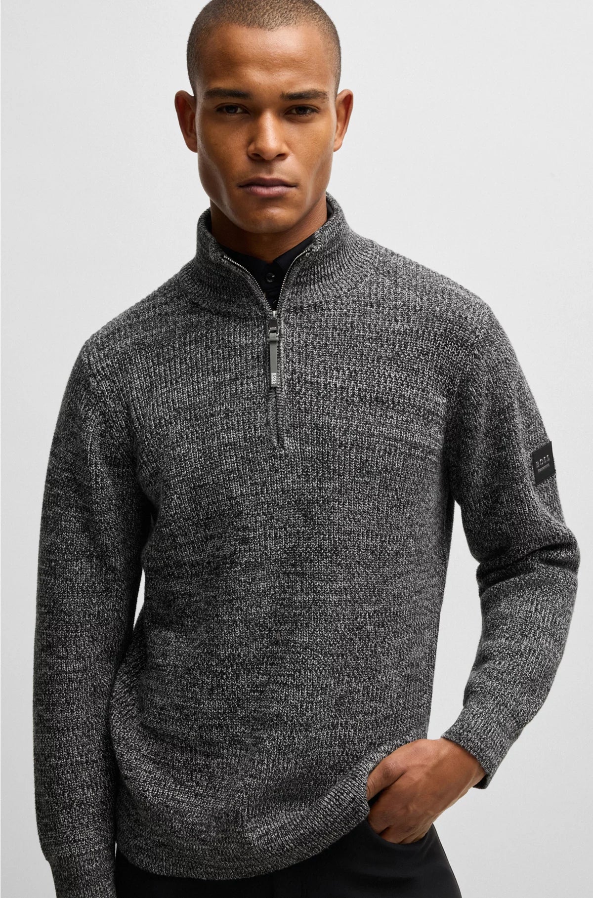 EQUESTRIAN MELANGE TROYER SWEATER