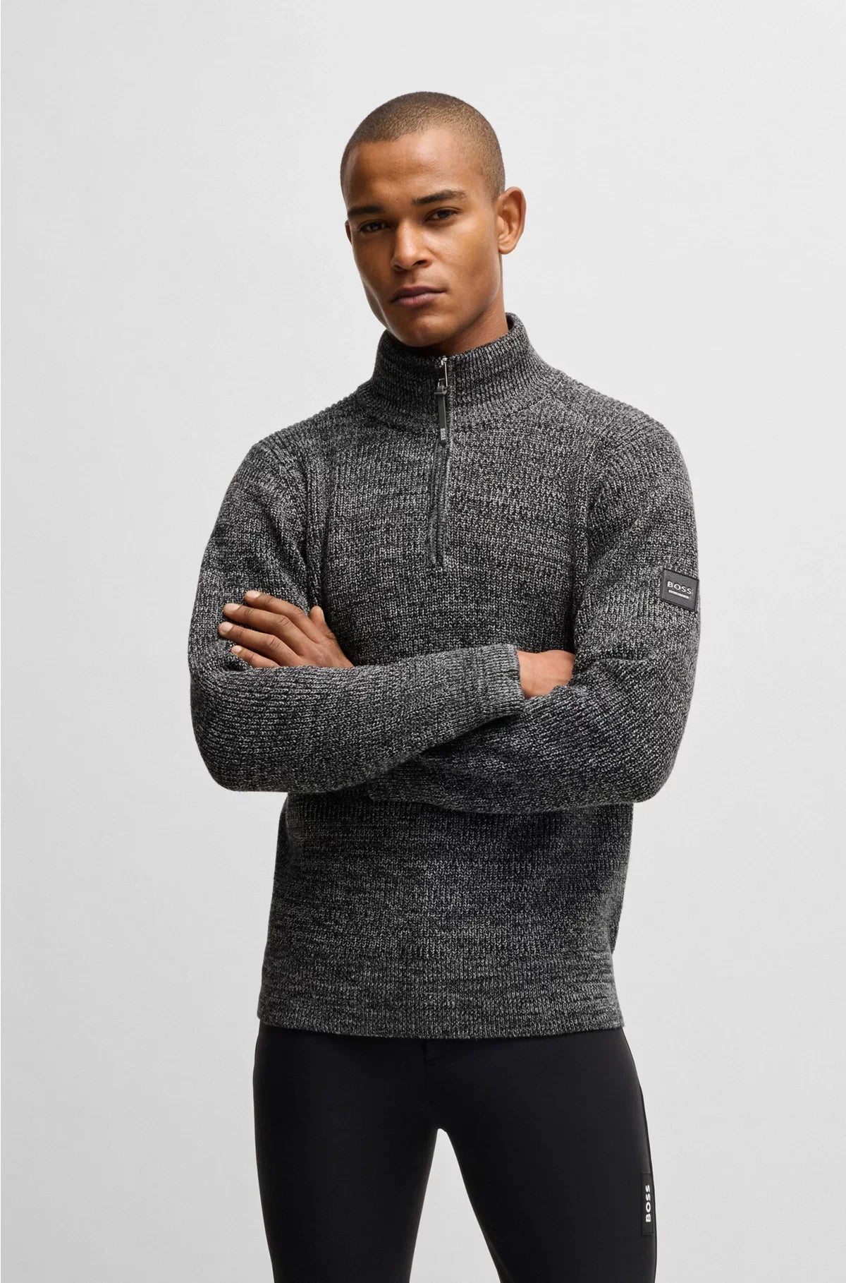EQUESTRIAN MELANGE TROYER SWEATER