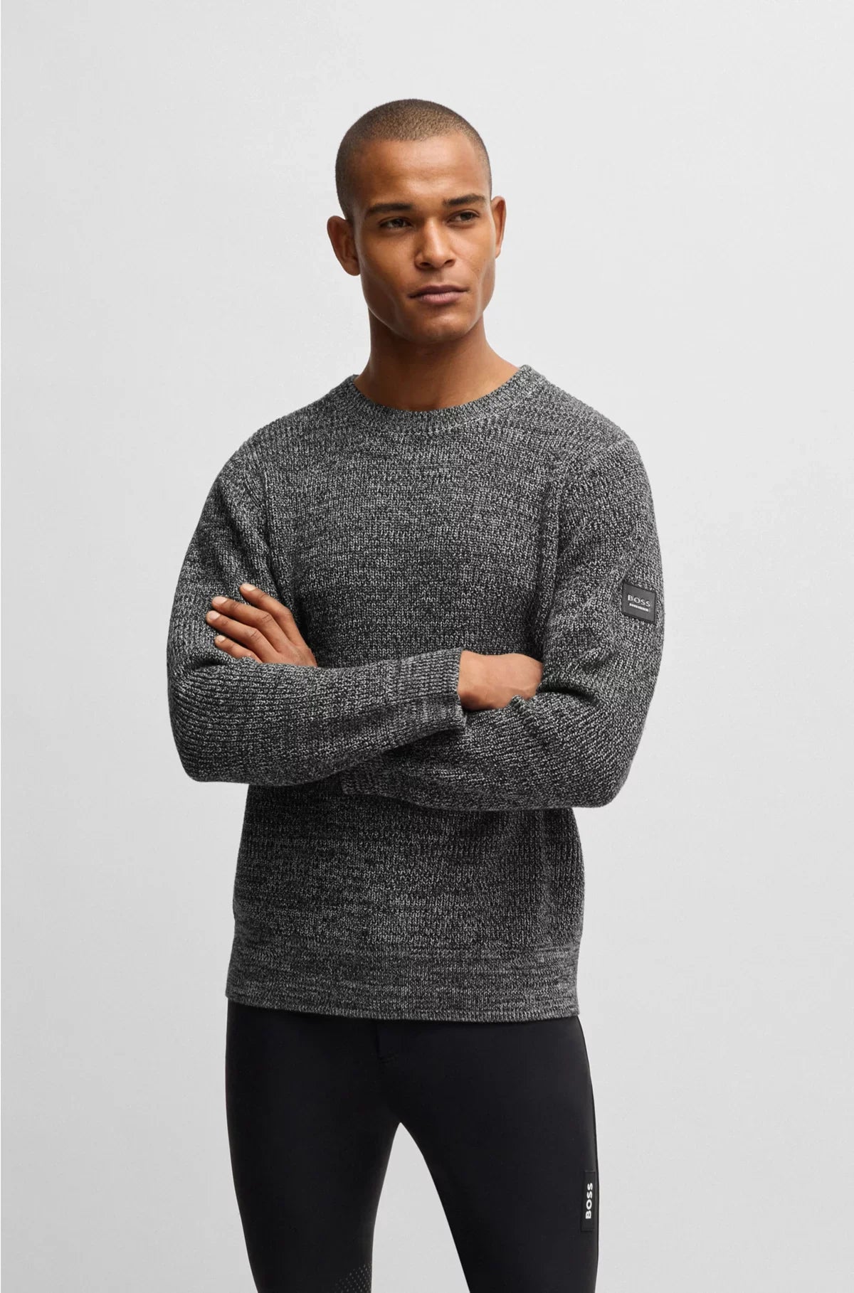 EQUESTRIAN SWEATER IN A MELANGE KNIT