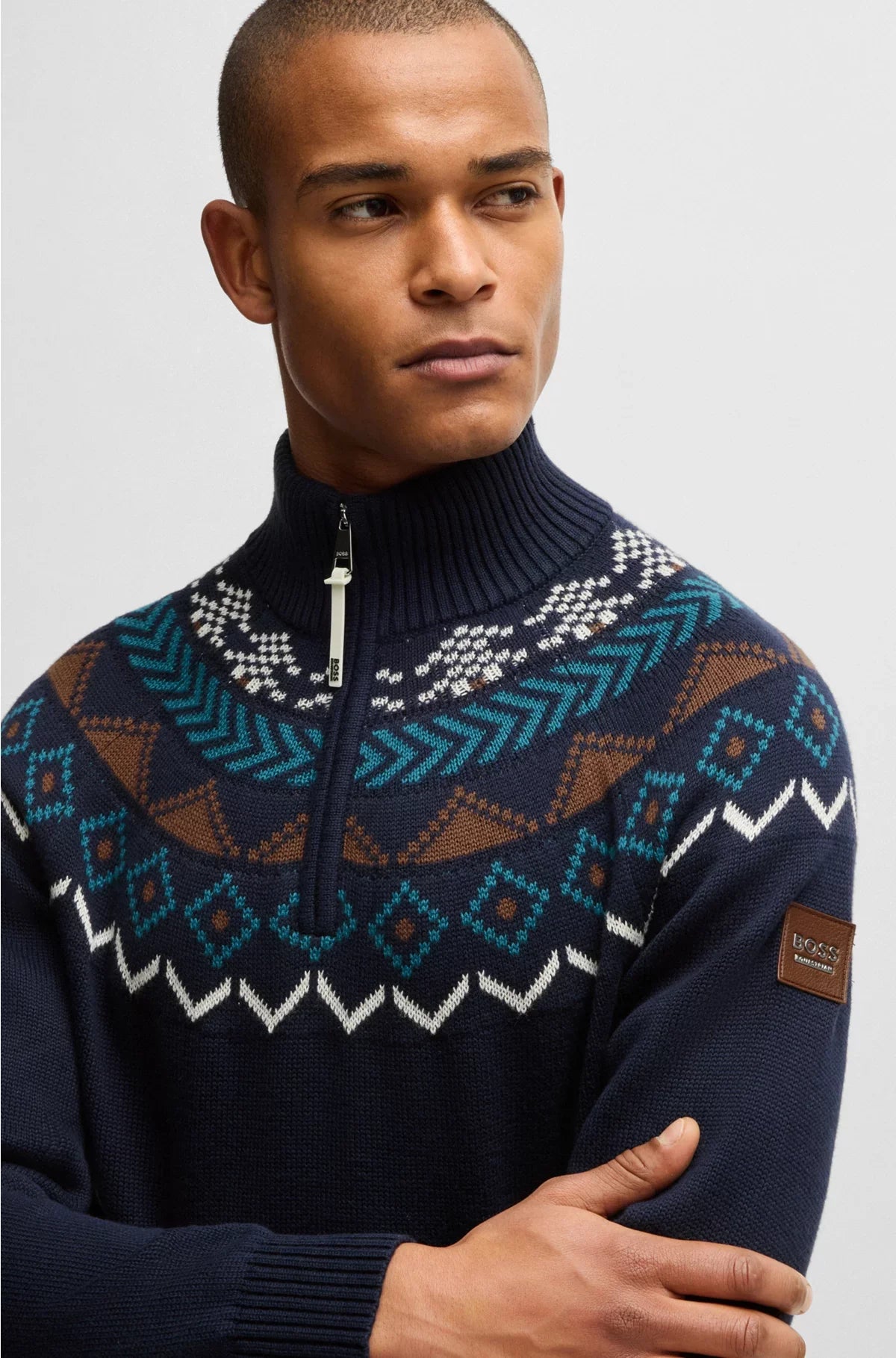EQUESTRIAN TROYER SWEATER WITH KNITTED PATTERN