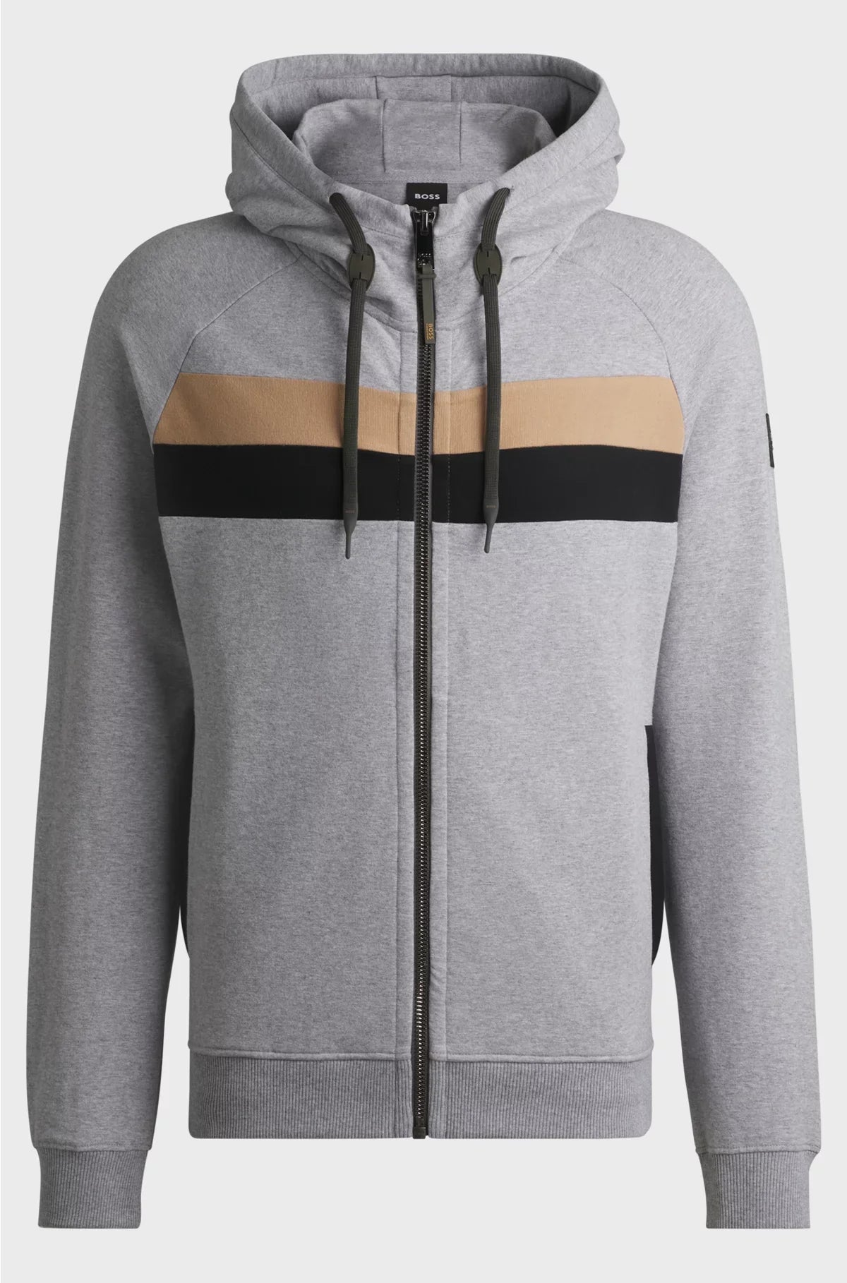 EQUESTRIAN ZIP-UP HOODIE IN ITALIAN STRETCH COTTON