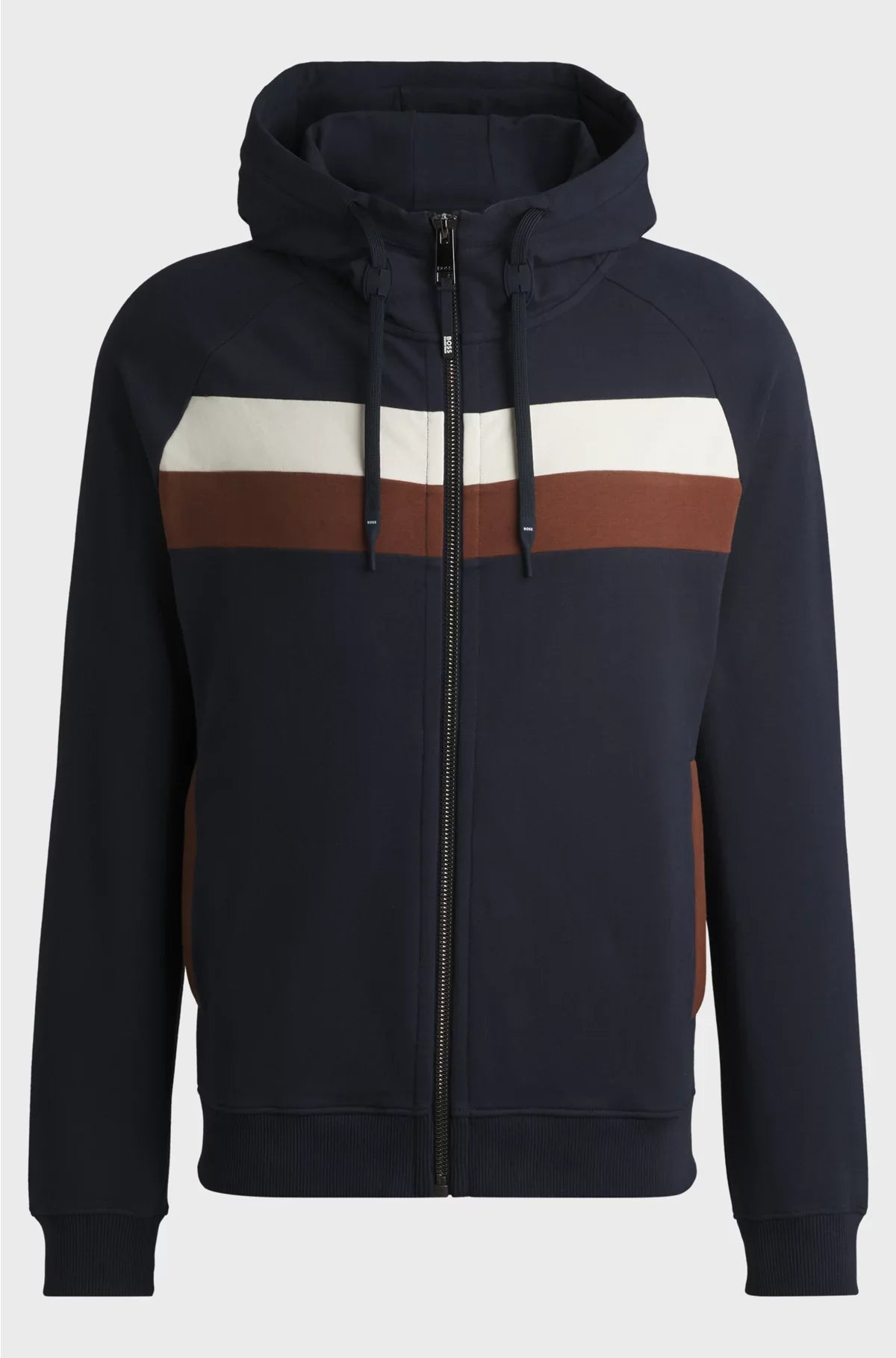 EQUESTRIAN ZIP-UP HOODIE IN ITALIAN STRETCH COTTON
