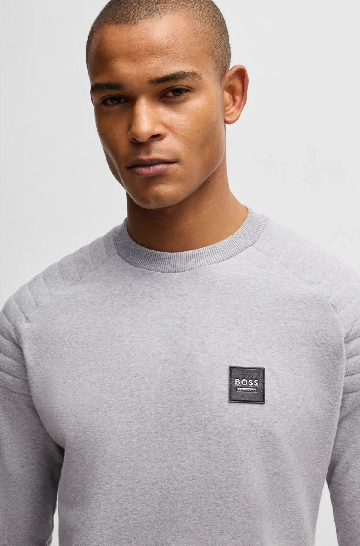 EQUESTRIAN STRETCH-COTTON SWEATSHIRT WITH SHOULDER STITCHING