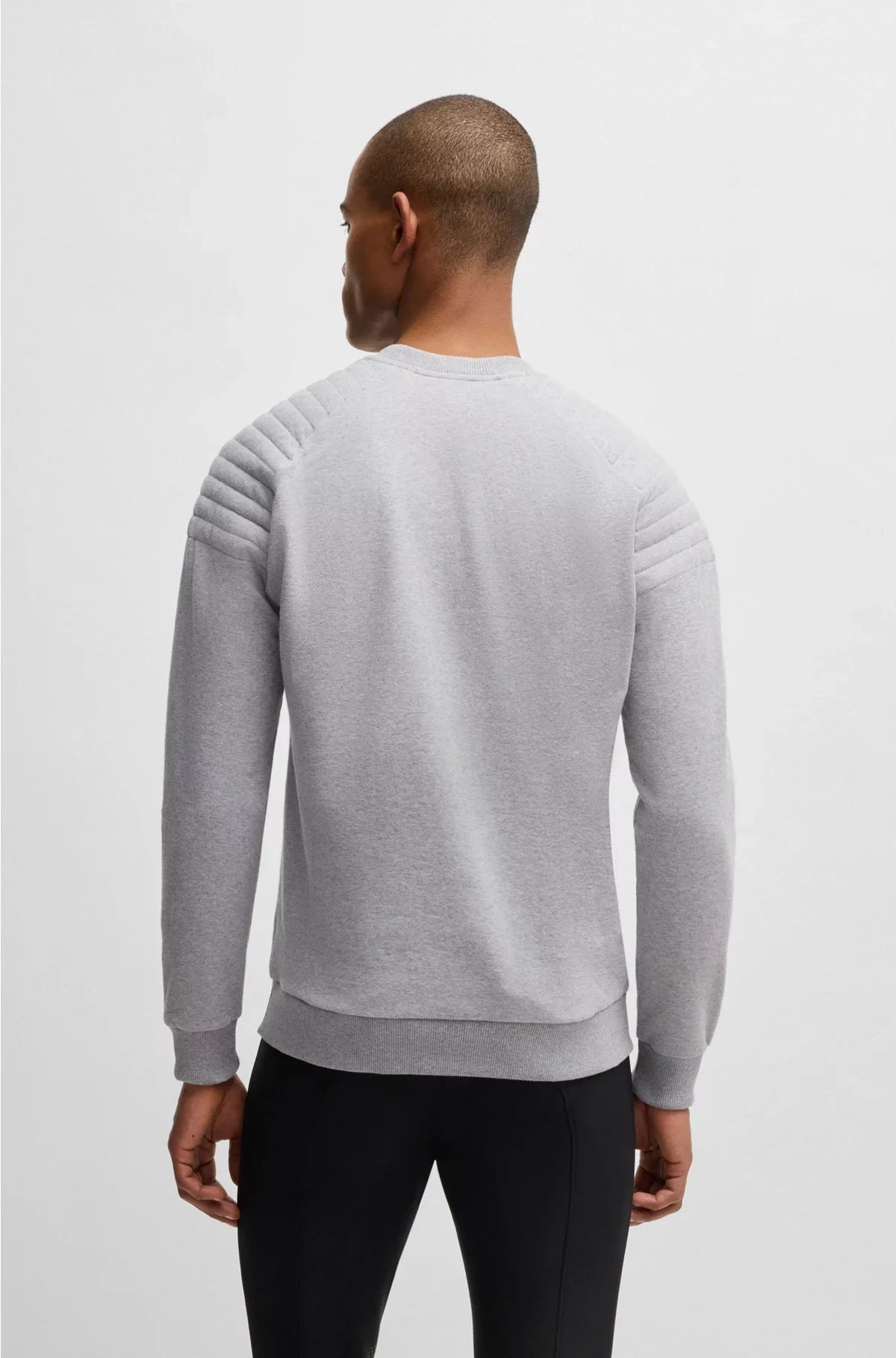 EQUESTRIAN STRETCH-COTTON SWEATSHIRT WITH SHOULDER STITCHING