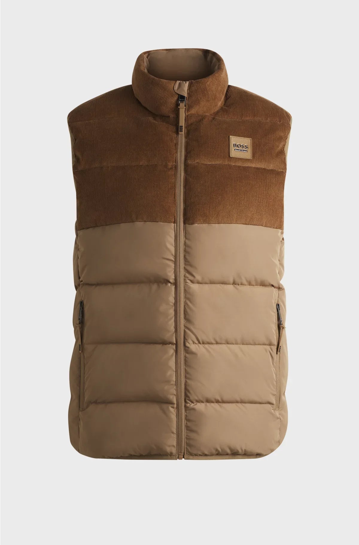 EQUESTRIAN WATERPROOF PADDED GILET WITH CORDUROY PANEL