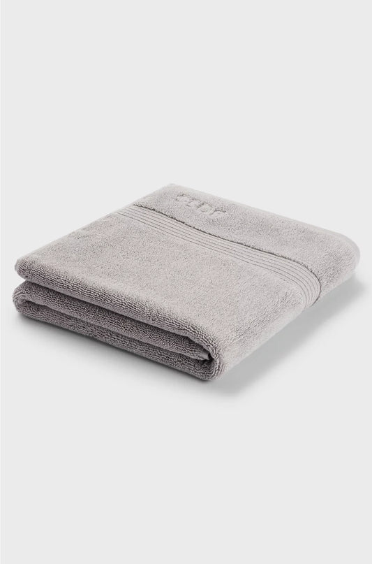 COTTON BATH MAT IN SILVER WITH EMBROIDERED LOGO