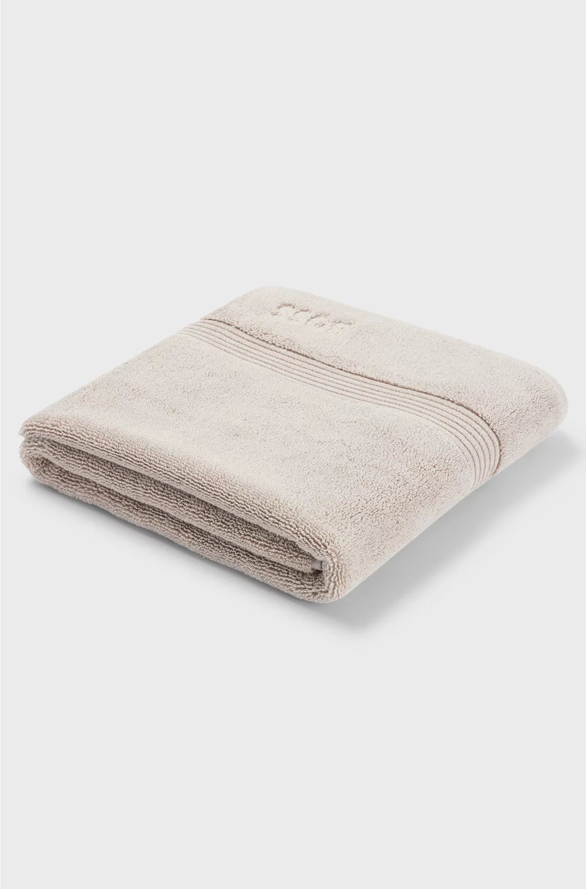 BEIGE AEGEAN-COTTON BATH MAT WITH TONAL LOGO