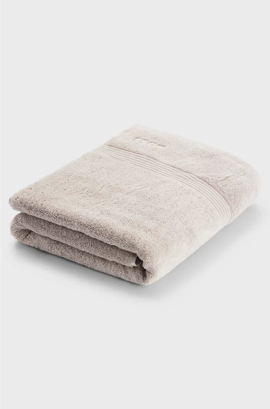 BEIGE AEGEAN-COTTON BATH SHEET WITH TONAL LOGO
