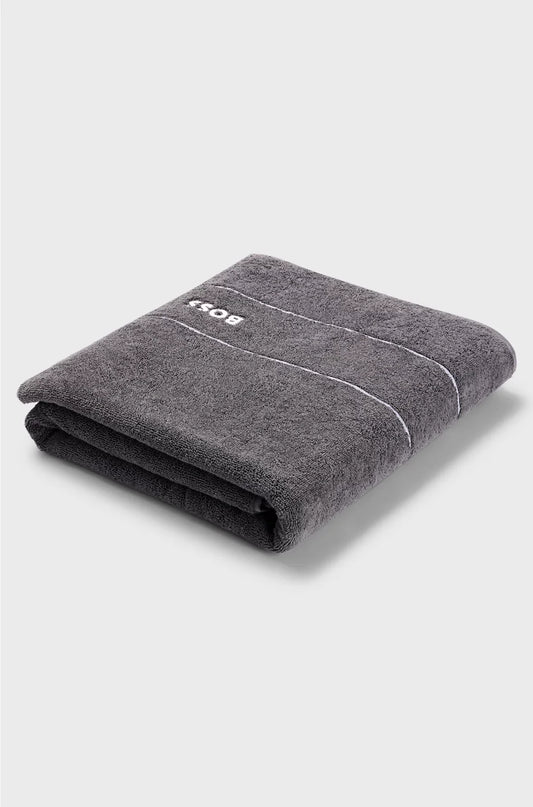 COTTON BATH SHEET WITH WHITE LOGO EMBROIDERY