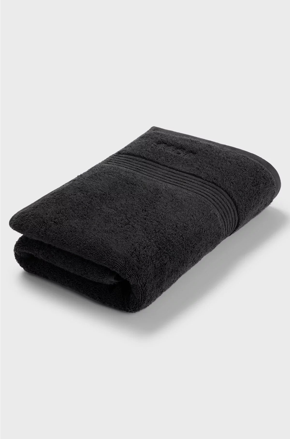 BLACK AEGEAN-COTTON BATH TOWEL WITH TONAL LOGO