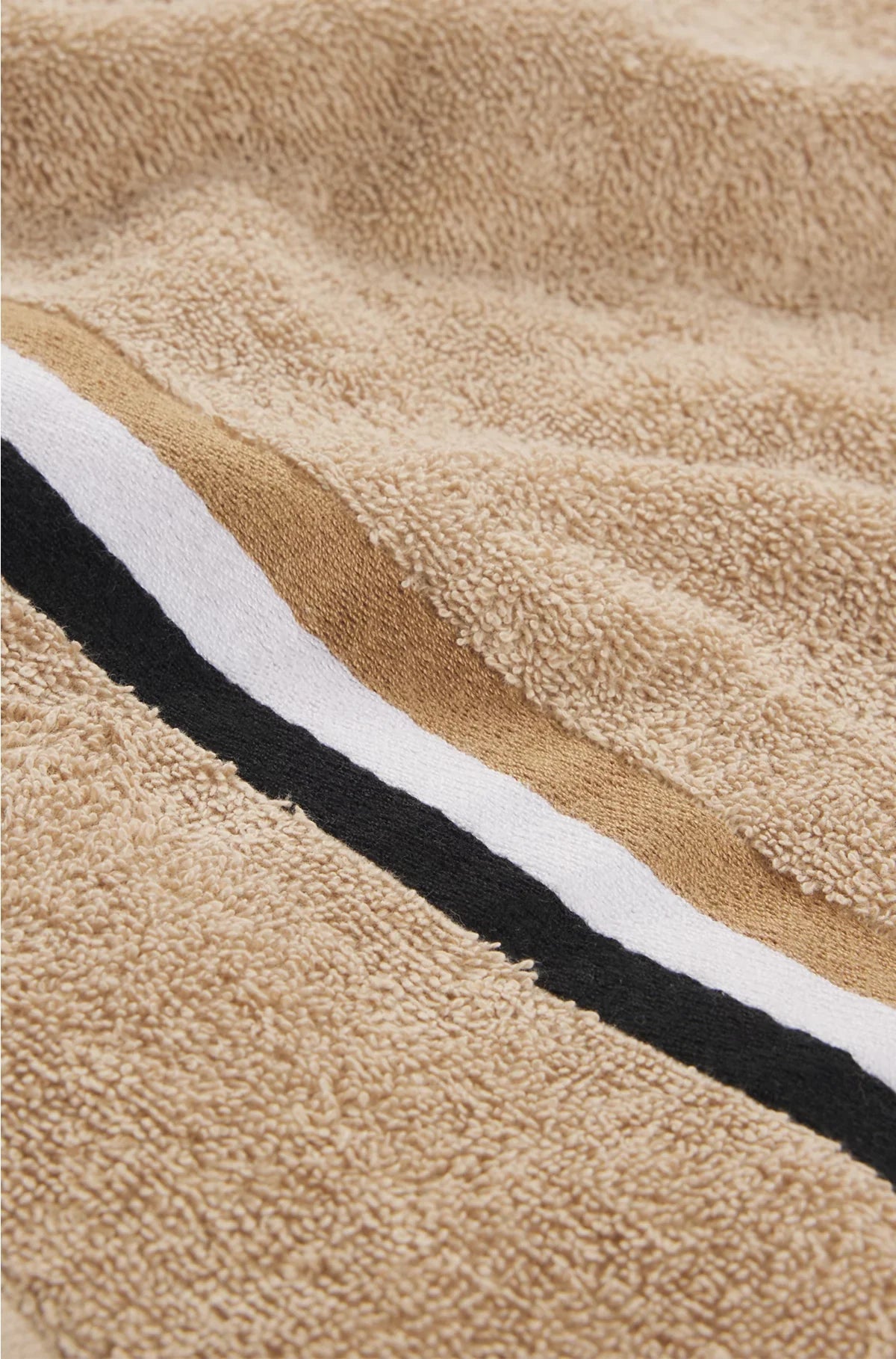 COTTON BATH TOWEL WITH SIGNATURE-STRIPE BORDER