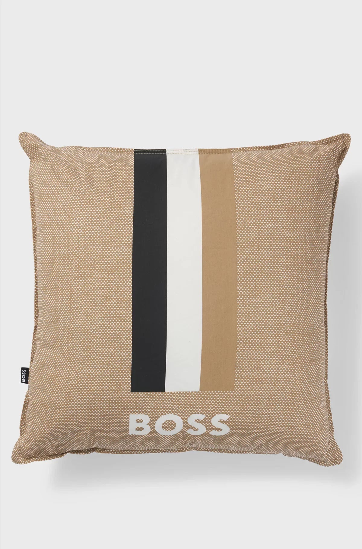 PRINTED CUSHION WITH LOGO AND SIGNATURE STRIPE