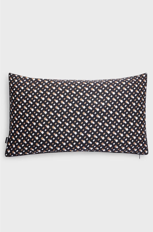MONOGRAM-PRINT CUSHION COVER IN SILK