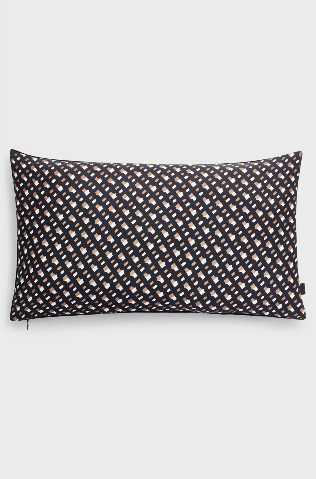 MONOGRAM-PRINT CUSHION COVER IN SILK
