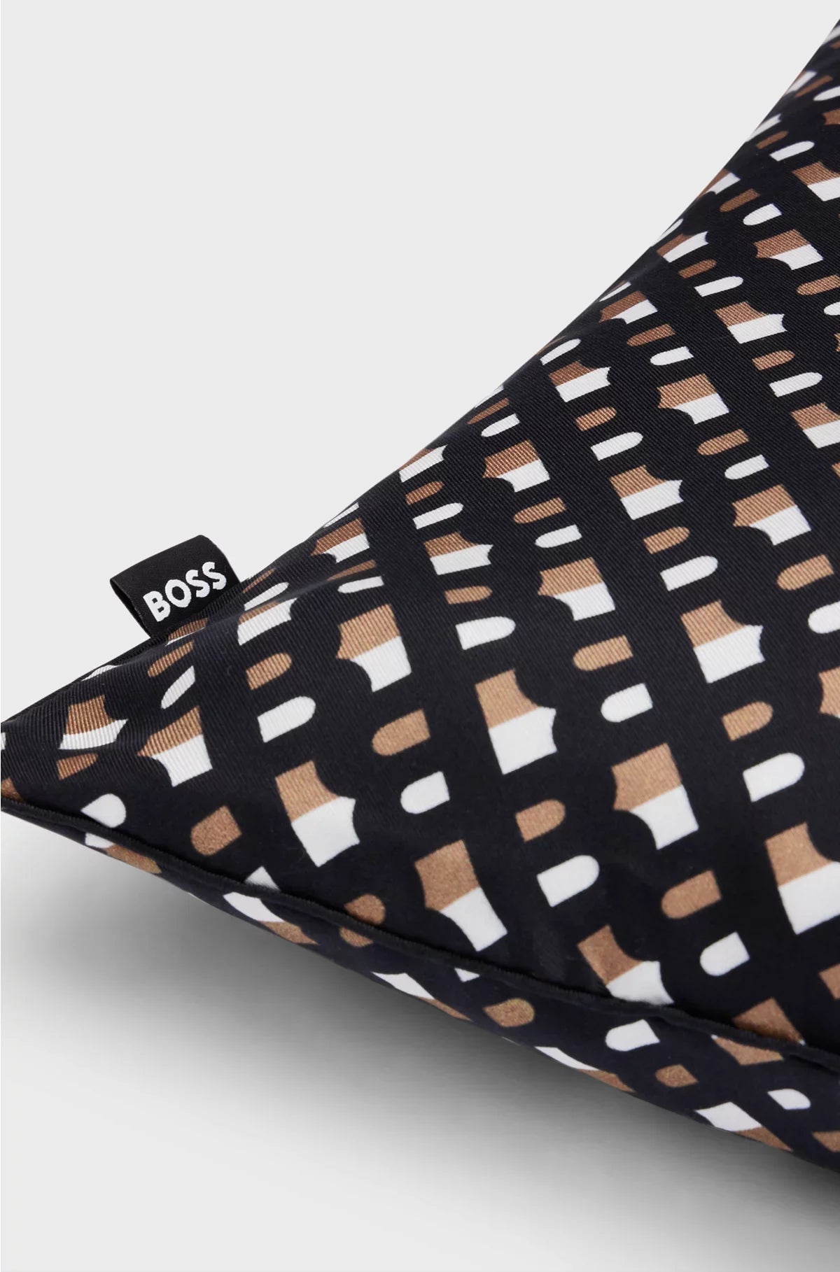 MONOGRAM-PRINT CUSHION COVER IN SILK