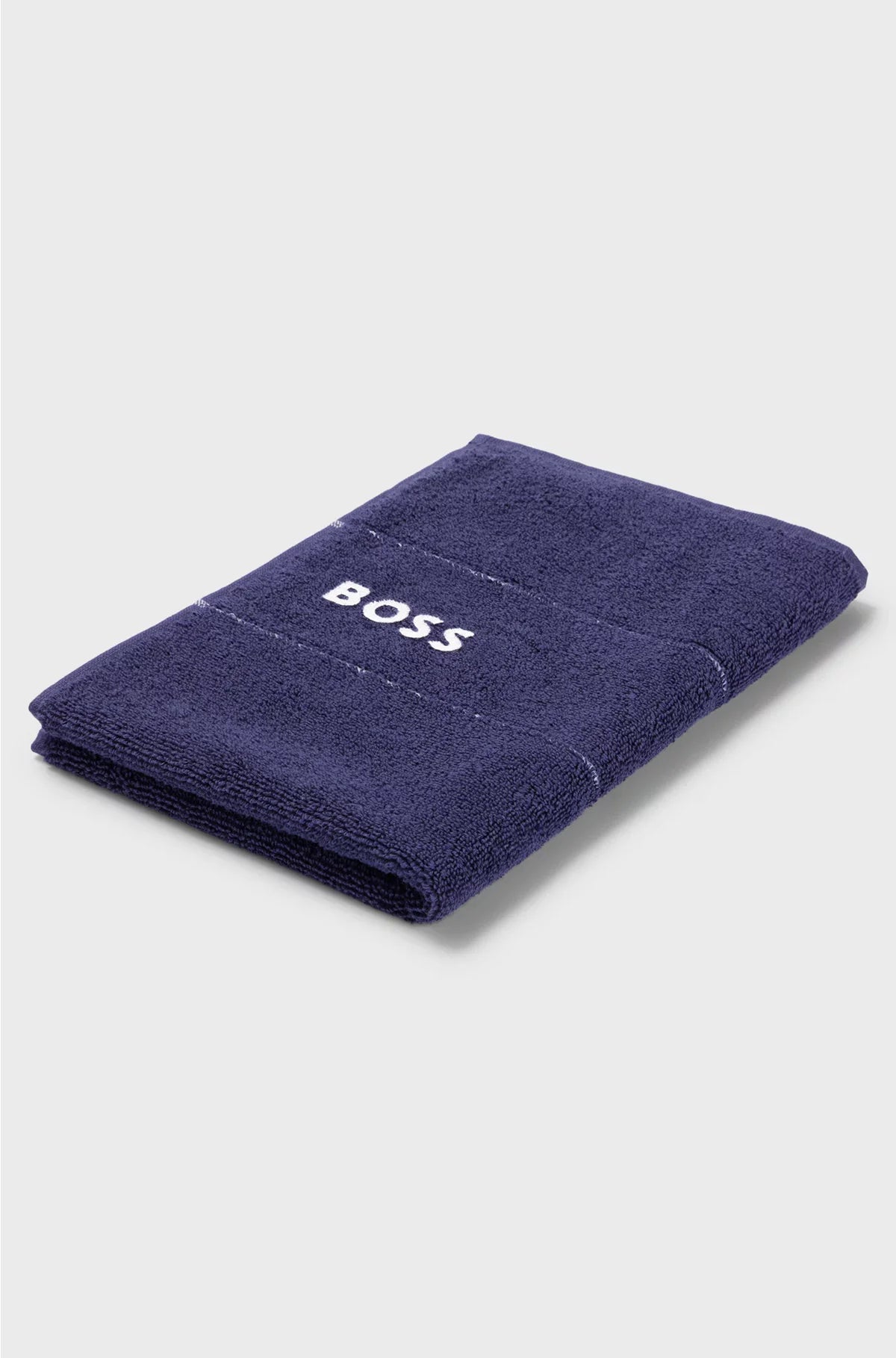 COTTON GUEST TOWEL WITH WHITE LOGO EMBROIDERY