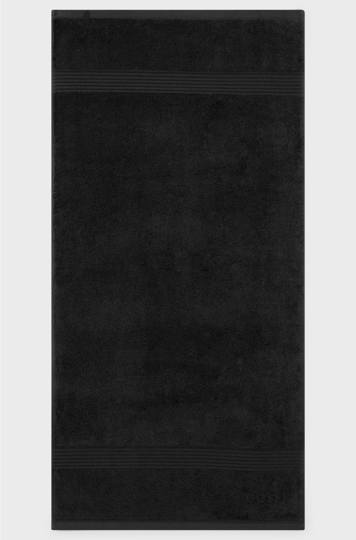 BLACK AEGEAN-COTTON HAND TOWEL WITH TONAL LOGO