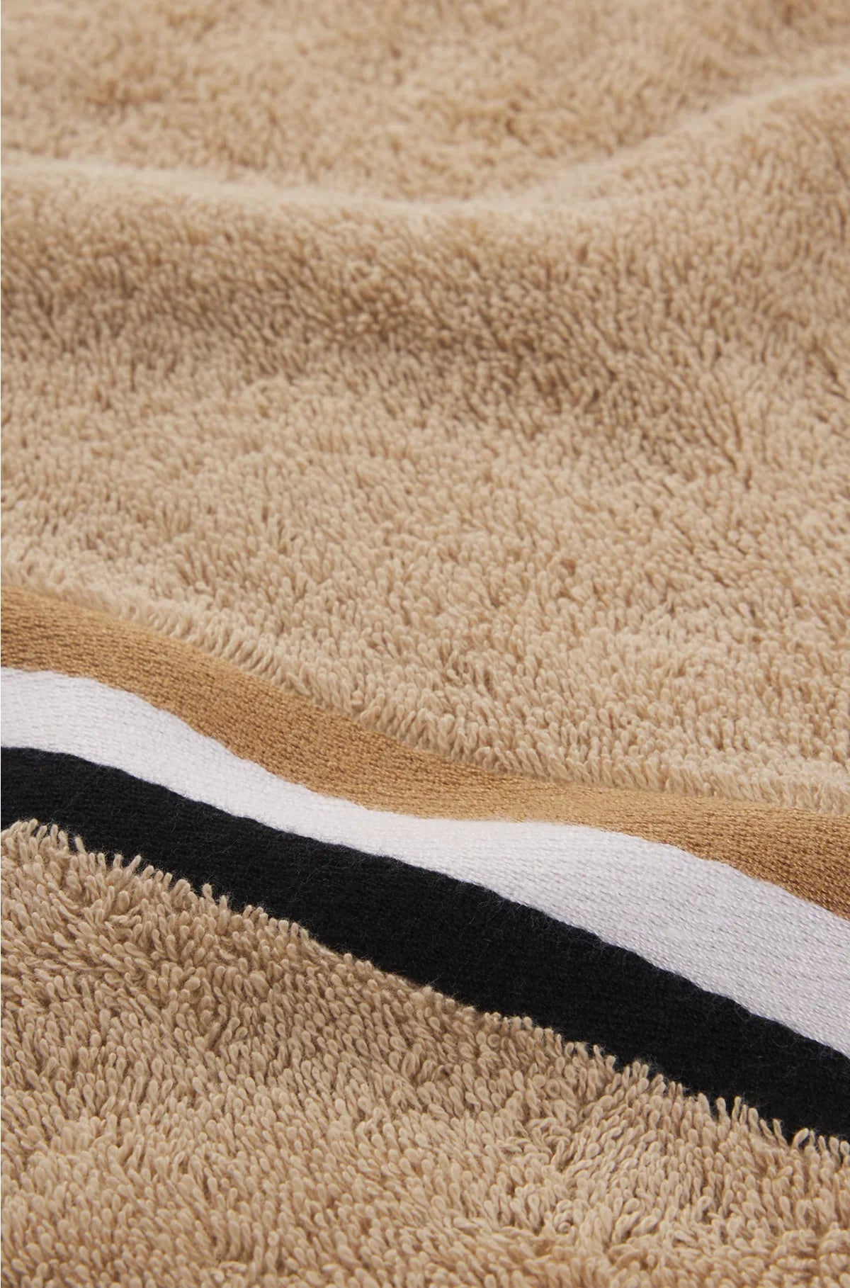 COTTON HAND TOWEL WITH SIGNATURE-STRIPE BORDER
