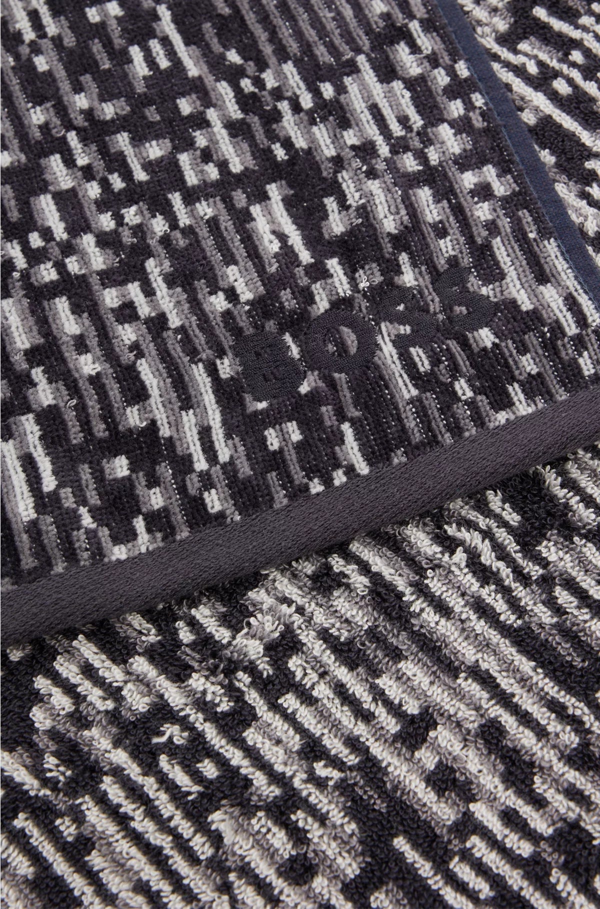 JACQUARD HAND TOWEL WITH SATEEN BORDER BY BOSS